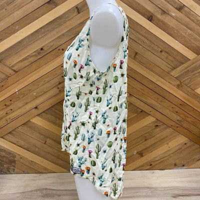 Kavu - Women's Tank Top - MSRP $50: White/Green/Multi-women-MD