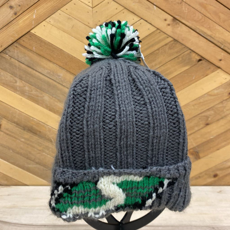Sask- Adult Knit Hat with Pom- MSRP $30: gray-unisex-one size