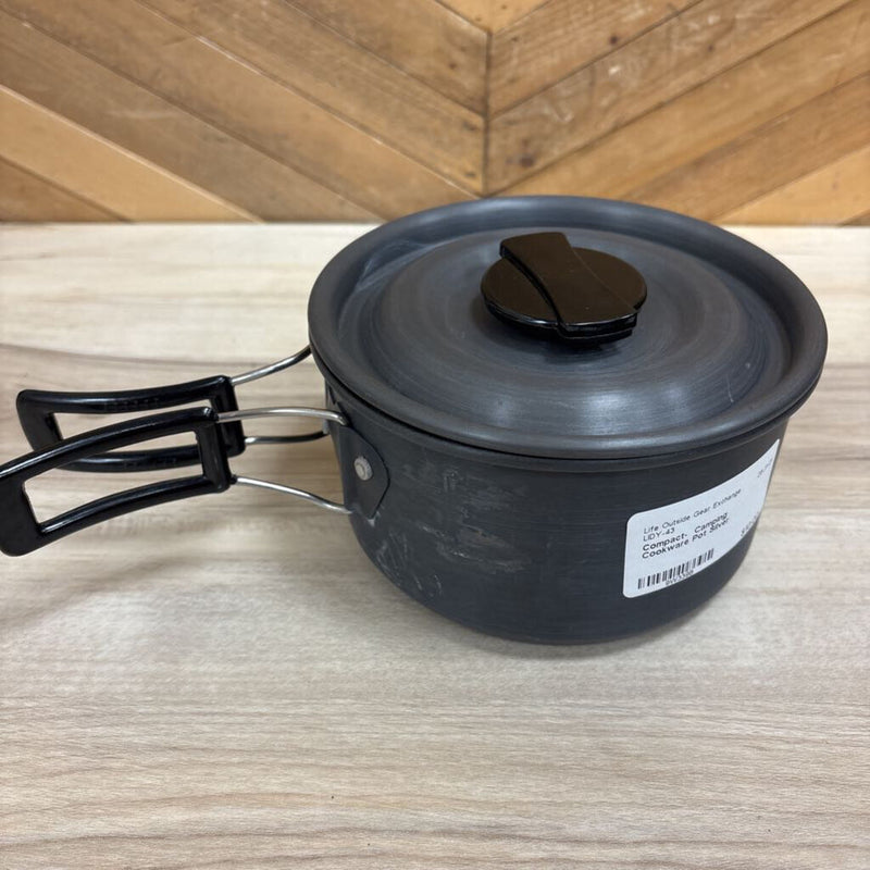 Compact- Camping Cookware Pot: Silver-unisex-