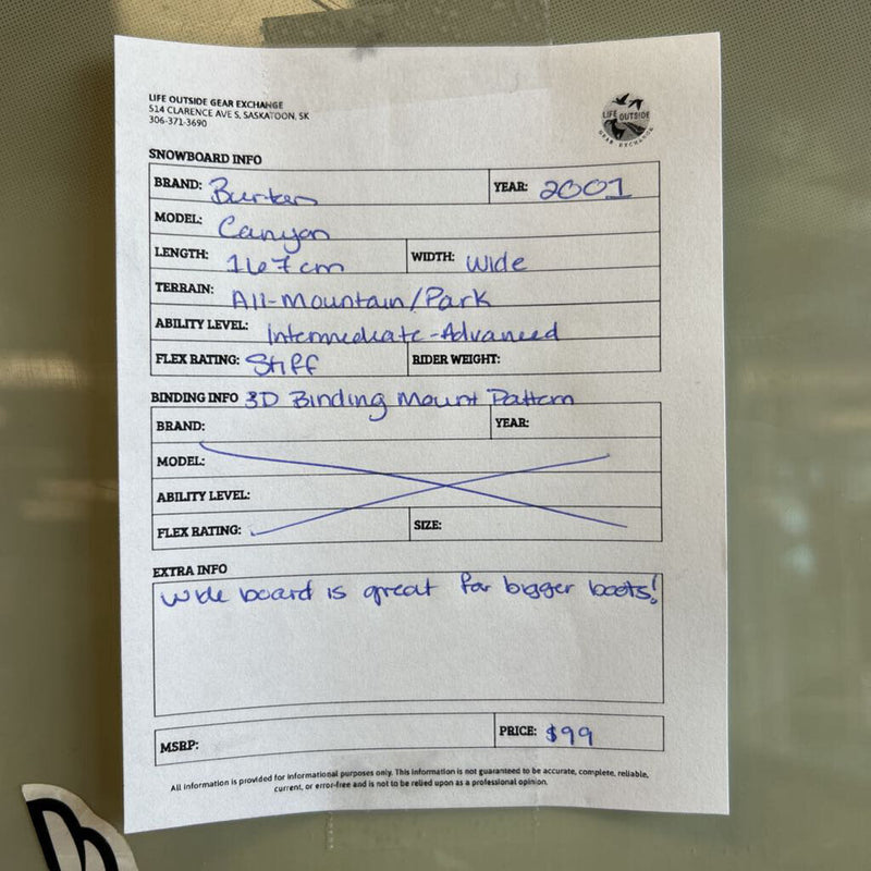 Burton - Canyon Snowboard: Grey/Blue--167cm