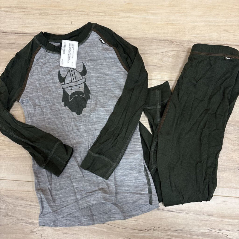 Helly Hansen - Kids Merino Base Set- MSRP $120: green-children-4T