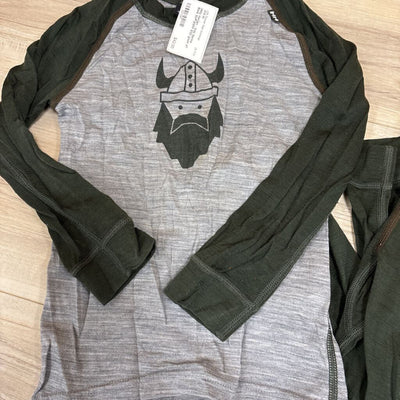 Helly Hansen - Kids Merino Base Set- MSRP $120: green-children-4T