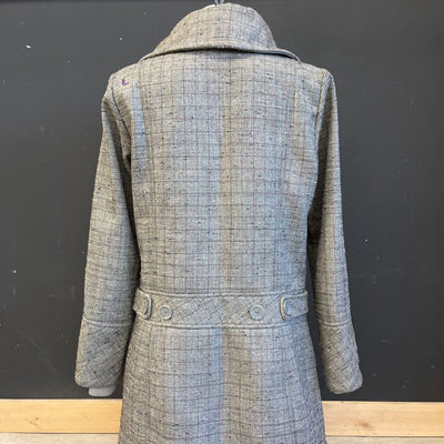 Lole - Women's Fleece-Lined Button-Up Mid-Length Jacket: Grey/White-women-MD