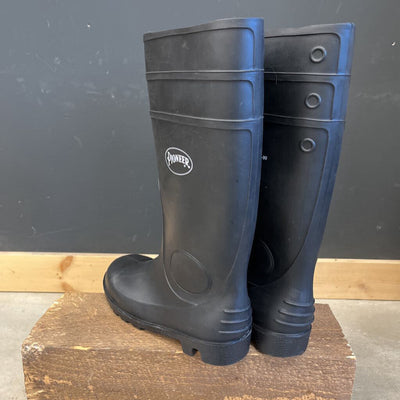 Pioneer - Men's PVC Steel Toe Rubber Boot - MSRP $60: Black -men-M6 (40)