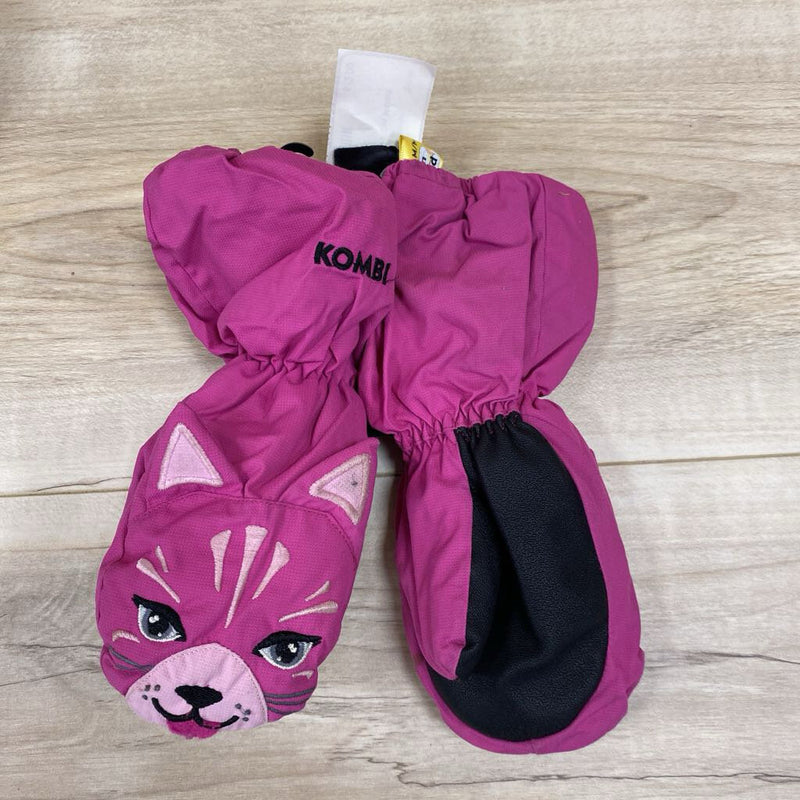 Kombi- Kids Pink Cat Mittens: pink-children-