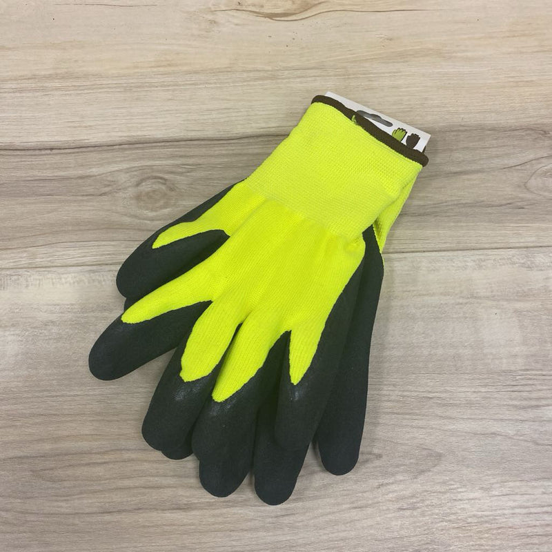 Pioneer- Double Nitrile Seamless Knit Winter-Grip Gloves: yellow-unisex-XL
