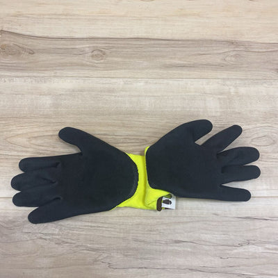 Pioneer- Double Nitrile Seamless Knit Winter-Grip Gloves: yellow-unisex-XL