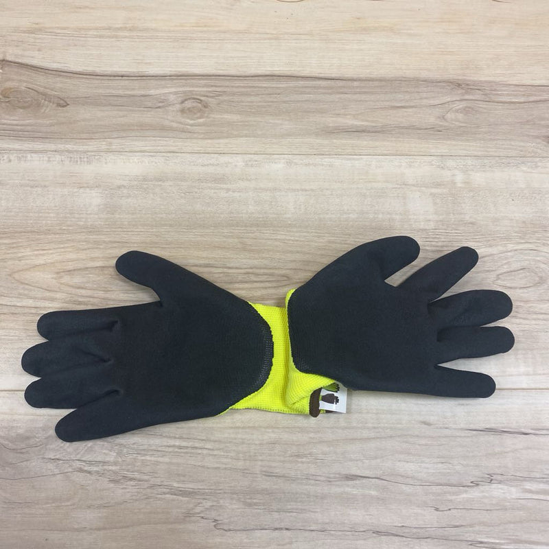 Pioneer- Double Nitrile Seamless Knit Winter-Grip Gloves: yellow-unisex-XL