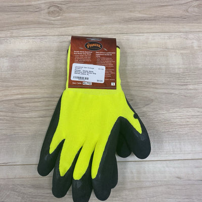 Pioneer- Double Nitrile Seamless Knit Winter-Grip Gloves: yellow-unisex-XL