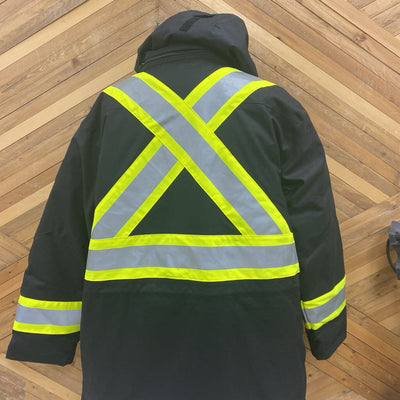 Helly Hansen -Workwear Men's High-Visiblity Alna Polar CSA Waterproof Windproof Parka Jacket- MSRP $525: black-unisex-3XL