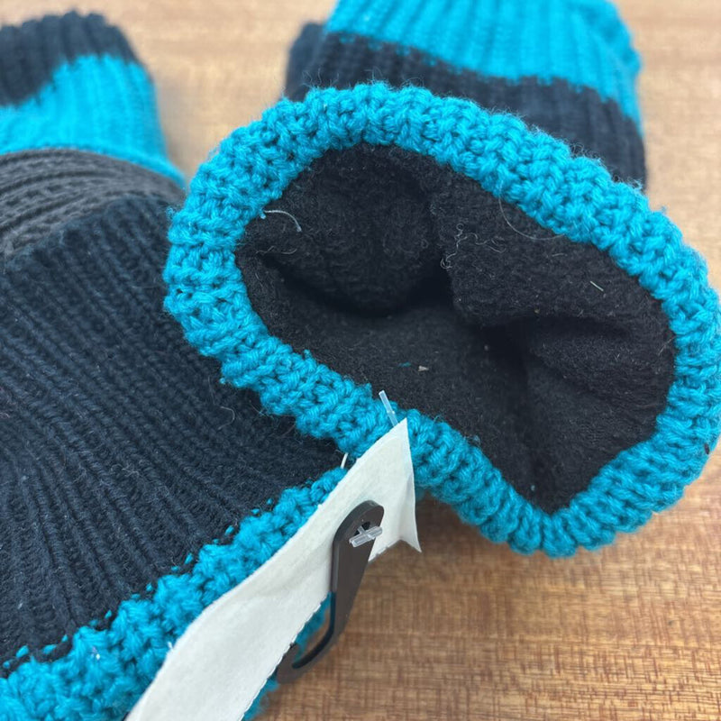 Knit Mitts -Fleece Lined Youth : Teal Black-children-