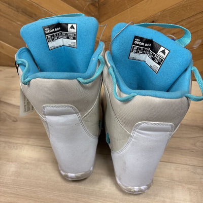 Burton- Kids' Grom Boa Snowboard Boots- MSRP $199: white, turquoise-children-2