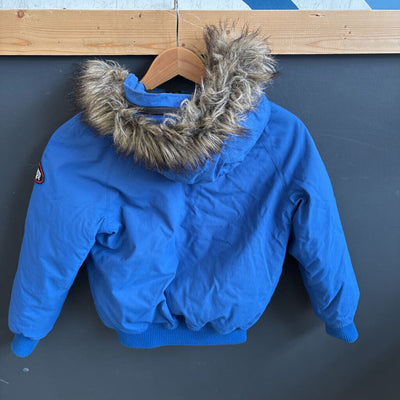 Ecko Unlimited- Kids Blue Down Jacket with Fur Hood-: blue-children-7/8Y