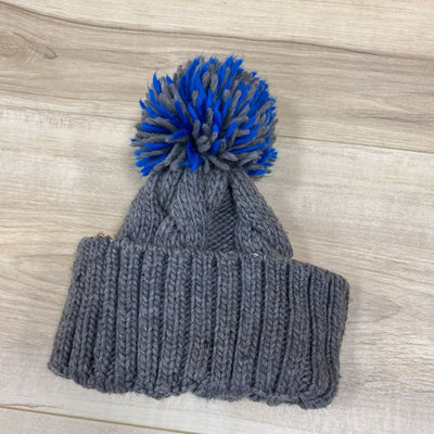 Troy Lee Designs - Toque w/ Pom Pom: Grey/Blue-unisex-