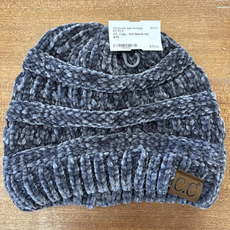 C.C. Cozy - Knit Beanie Hat: gray-unisex-