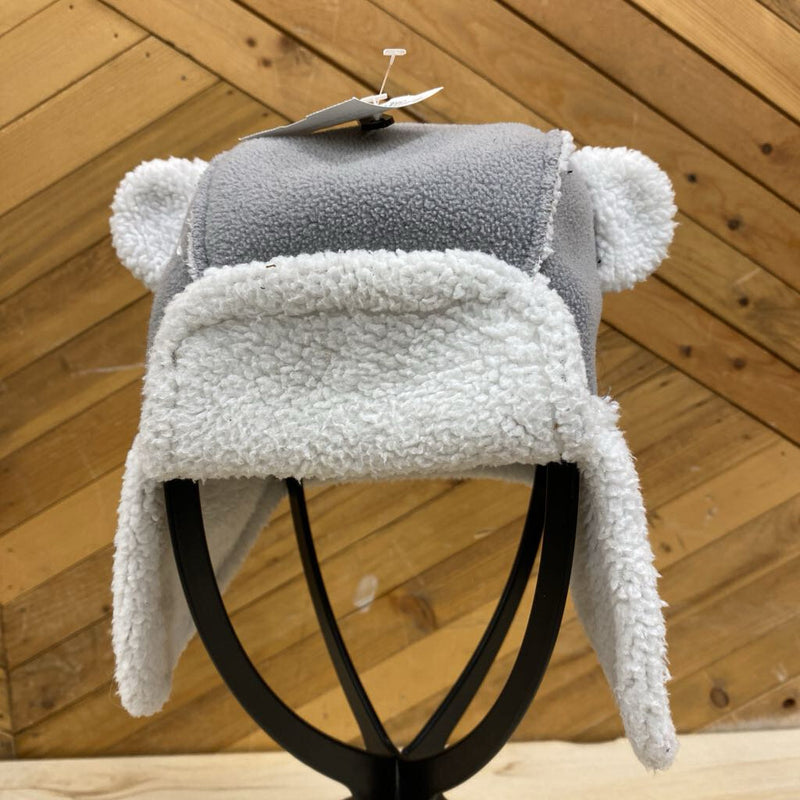 Gray Fleece Hat with Ears: gray-children-0-6m