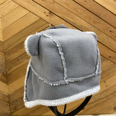 Gray Fleece Hat with Ears: gray-children-0-6m