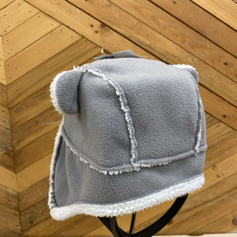 Gray Fleece Hat with Ears: gray-children-0-6m