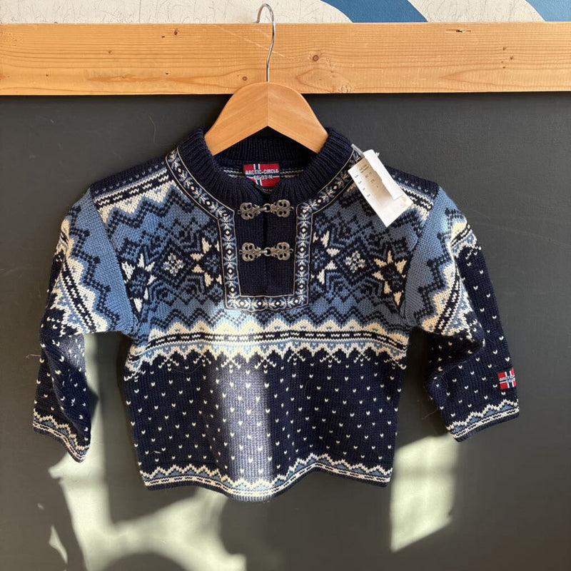 Arctic Circle - Kids Pure Wool Norwegian Sweater - MSRP comp $170 : navy-children-4