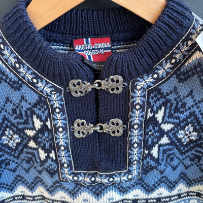 Arctic Circle - Kids Pure Wool Norwegian Sweater - MSRP comp $170 : navy-children-4