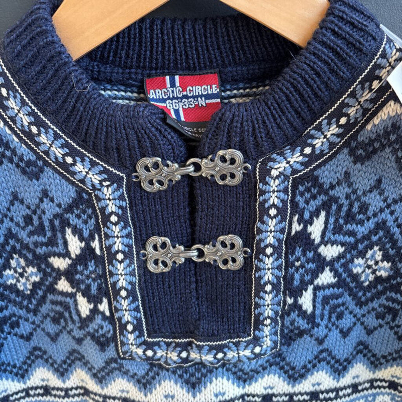 Arctic Circle - Kids Pure Wool Norwegian Sweater - MSRP comp $170 : navy-children-4