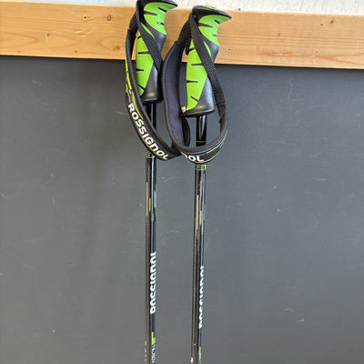Rossignol - Experience Carbon Downhill Ski Poles: Black/Green--135cm
