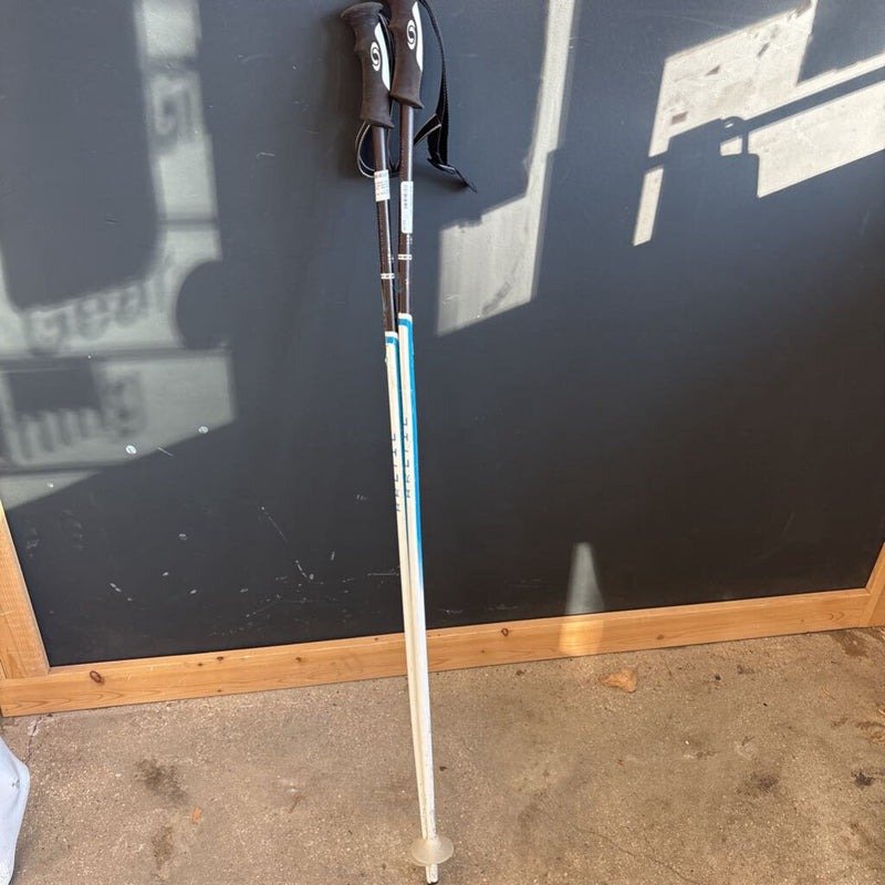 Salomon - Arctic Aluminum Downhill Ski Poles - MSRP $50: black white blue --115cm