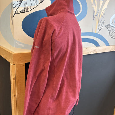 Columbia- Women's 1/4 Zip Fleece Zip-Up- MSRP $50: red-women-LG