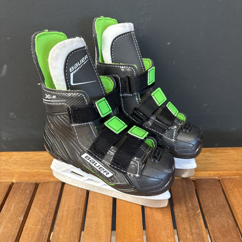 Bauer- Toddler XS5 Hockey Skates- MSRP $70: black, green-boys-8T