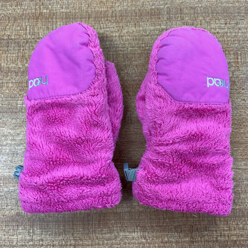 Head - Toddler Teddy Fleece Mittens: Pink/Black-children-SM