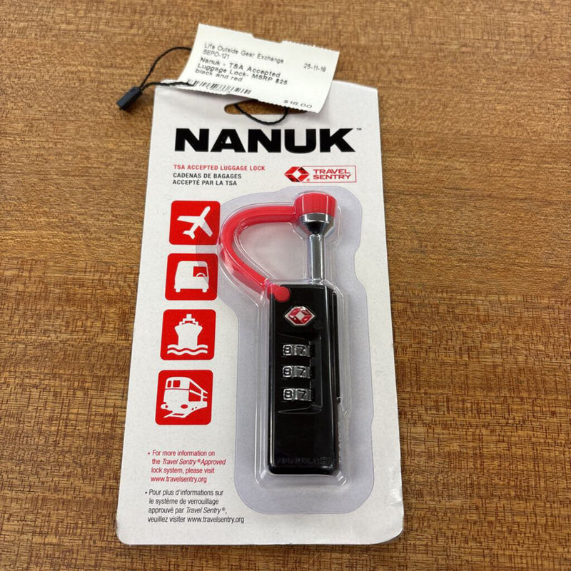 Nanuk - TSA Accepted Luggage Lock- MSRP $25 : black and red-unisex-