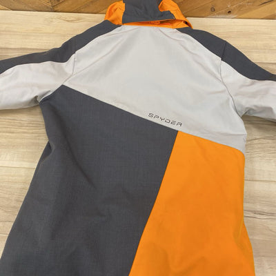 Spyder - Children's Winter Jacket - MSRP $130: Orange/Grey-children-12Y
