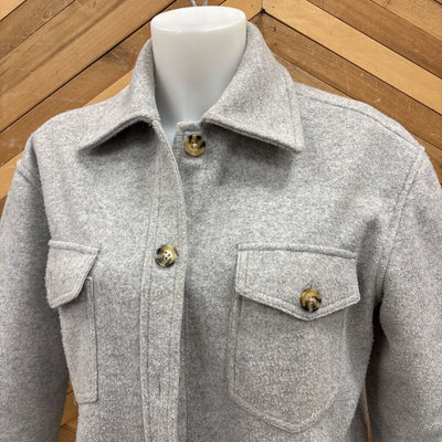 Jackson Rowe Gray Flannel Coat: gray-women-SM