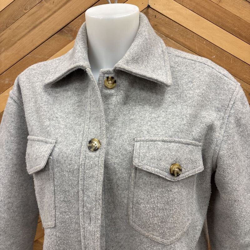 Jackson Rowe Gray Flannel Coat: gray-women-SM