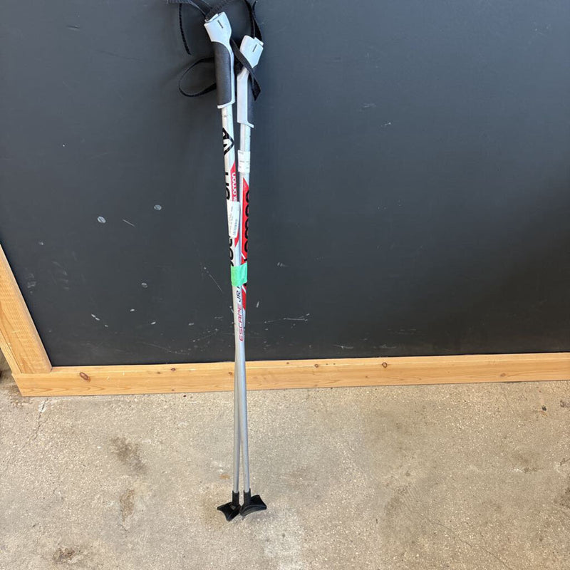 Salomon - Escape Jr Aluminum XC Ski Poles - MSRP $40: silver red --90cm