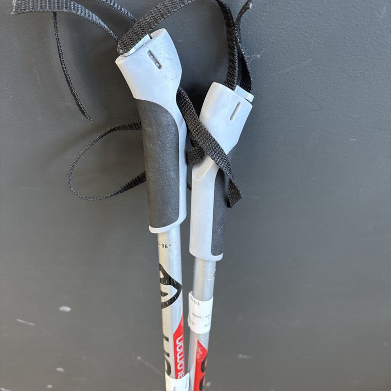 Salomon - Escape Jr Aluminum XC Ski Poles - MSRP $40: silver red --90cm