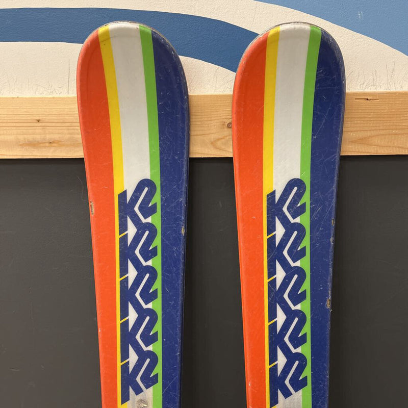 K2- Shreditor 85 JR down hill ski - Marker Bindings: Orange Green Blue --139cm
