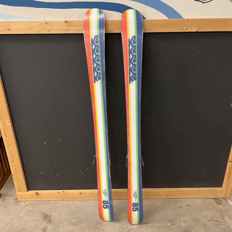 K2- Shreditor 85 JR down hill ski - Marker Bindings: Orange Green Blue --139cm