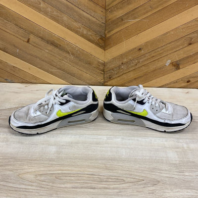Nike - Air Max 90 Youth Running Shoes- MSRP $110 : White/Black/Yellow-unisex-6.5Y