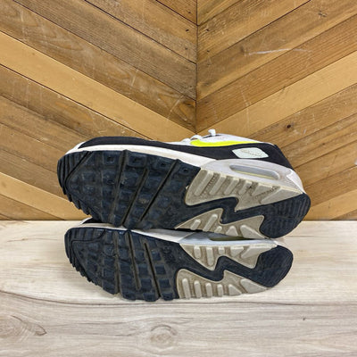 Nike - Air Max 90 Youth Running Shoes- MSRP $110 : White/Black/Yellow-unisex-6.5Y