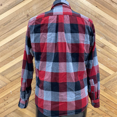 Eddie Bauer - Men's Classic Fit L/S Flannel Button-Down Shirt - MSRP $108: Red/Black/Grey-men-SM