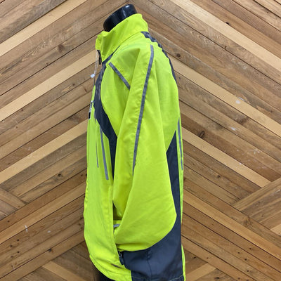 Sugoi - Men's Hi-Vis Reflective Cycling Jacket - MSRP $45: Neon Green/Grey/Black-men-SM
