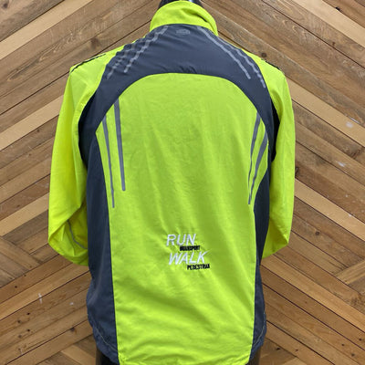 Sugoi - Men's Hi-Vis Reflective Cycling Jacket - MSRP $45: Neon Green/Grey/Black-men-SM