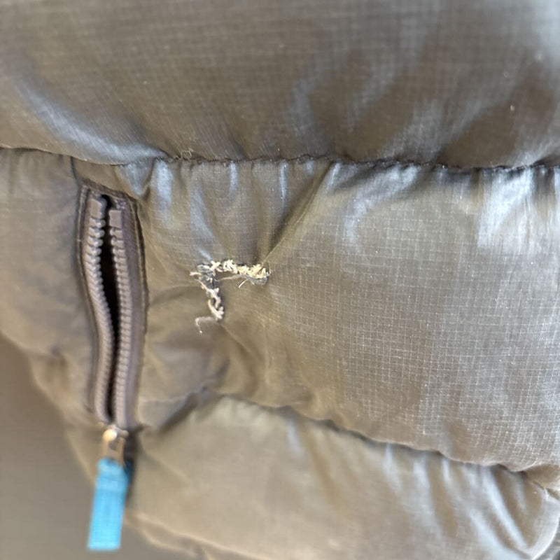 Patagonia - Baby Hi-Loft Down Sweater Hoody- MSRP $189: Grey/Brown-children-3T