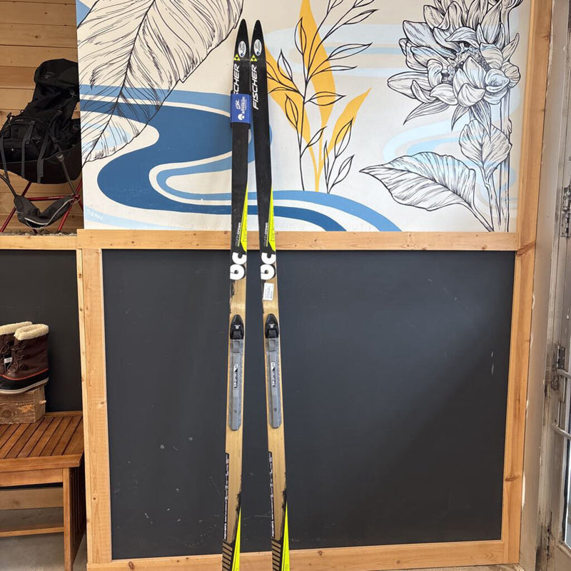 Fischer BC Country Crown Cross Country Skis SNS Universal Bindings MSRP $340: Black/Wood--205