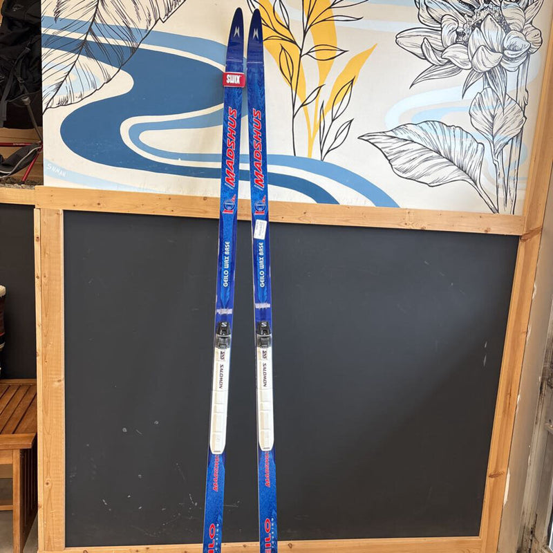 Madshus Gielo Cross Country Skis wtth SNS Profil Bindings: Blue--190
