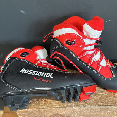 Rossignol -Kids X-1 Junior XC Ski Boots - NNN - MSRP $120: Red/Black/White-children-30