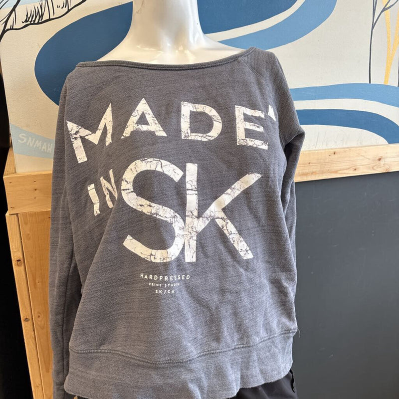 Hardpressed - Made in Sk Sweatshirt - MSRP $105: Grey/White-women-LG