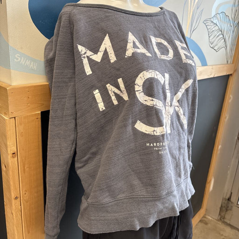 Hardpressed - Made in Sk Sweatshirt - MSRP $105: Grey/White-women-LG