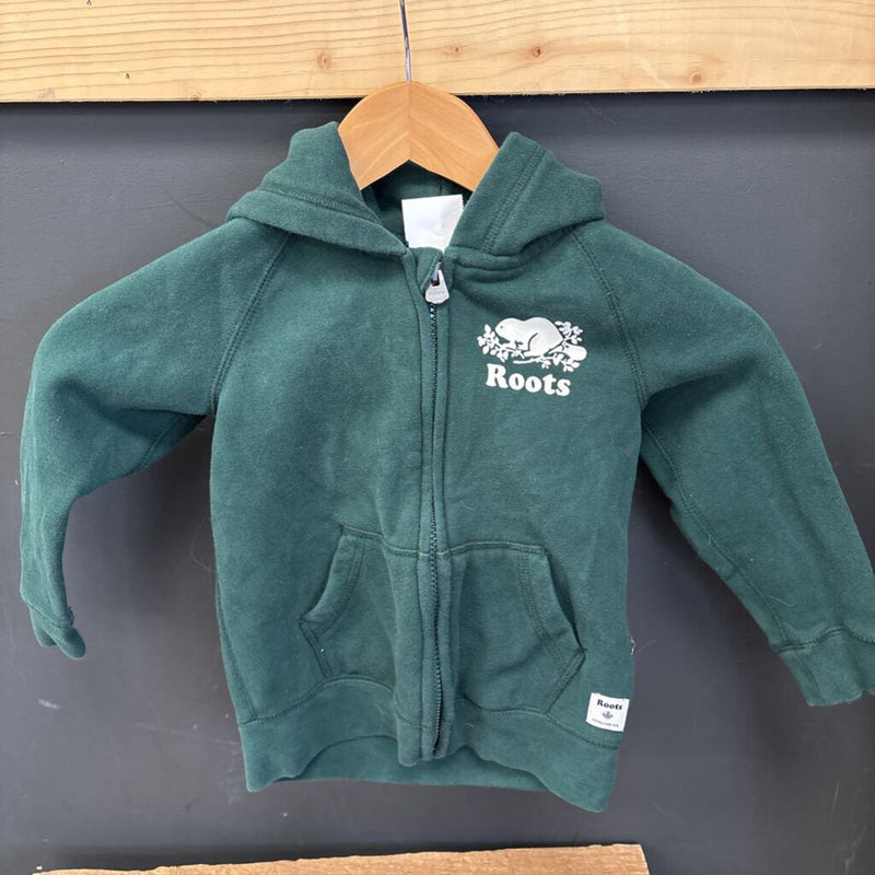Roots- Kids Zip-Up Hoodie: green-children-4T